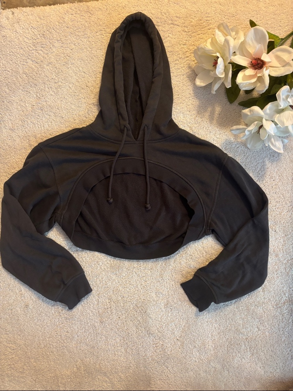 H&M Charcoal Gray Cropped Hoodie
